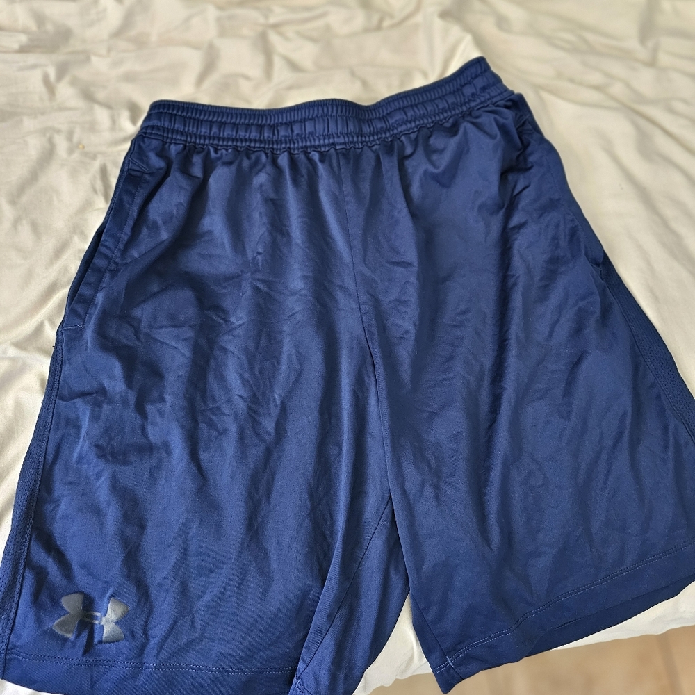 Under Armour Blue Athletic Shorts Lightweight Moisture-Wicking